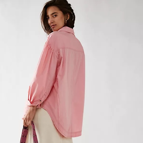 Free People Happy Hour Solid Shirt XS New - Picture 7 of 16